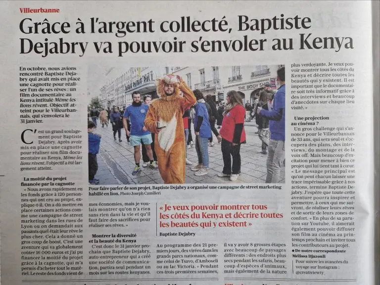 Article du Progrès sur Baptiste Dejabry